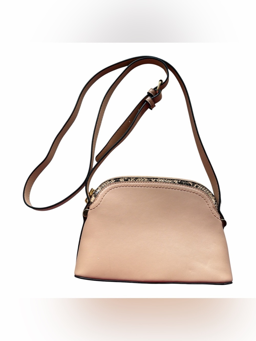 A NEW DAY Beige Faux Leather Crossbody Bag